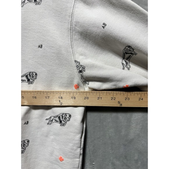 Scotch & Soda Buffalo Print Crewneck Sweatshirt Size M Off White Bison AB Logo - Picture 7 of 9